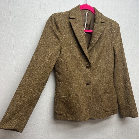 Max Studio Lambswool Blend Tweed Academia School Boy Womens Blazer Jacket Size 4 - Picture 5 of 12